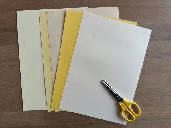 画用紙に線を引く