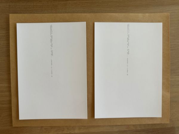 クラフト紙に2Lサイズの写真を載せた様子